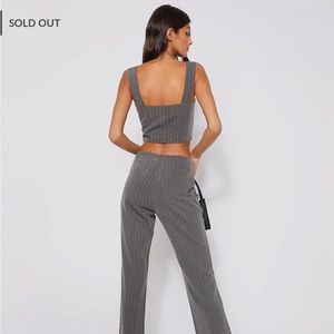 Charcoal pinstripe top